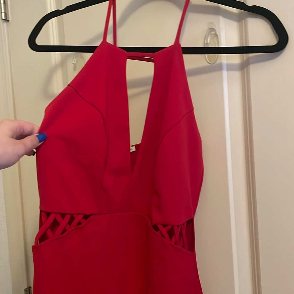 Red party dress